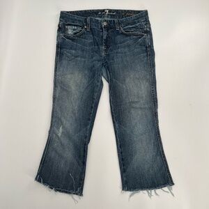 7 For All Mankind A Pocket Distressed Frayed Hem Jeans Size 27 Women’s